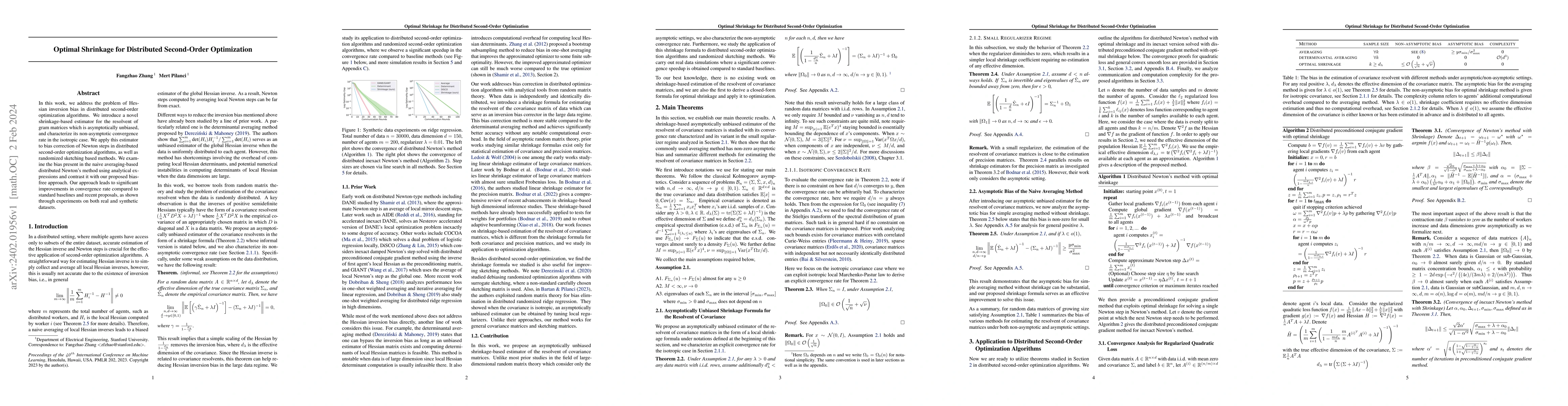 Thumbnail for Optimal Shrinkage for Distributed Second-Order Optimization