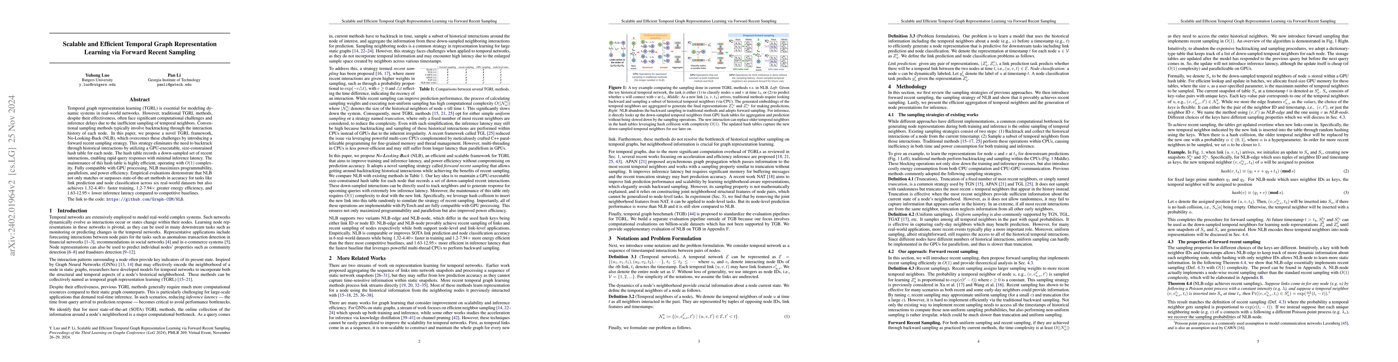 Thumbnail for No Need to Look Back: An Efficient and Scalable Approach for Temporal
  Network Representation Learning