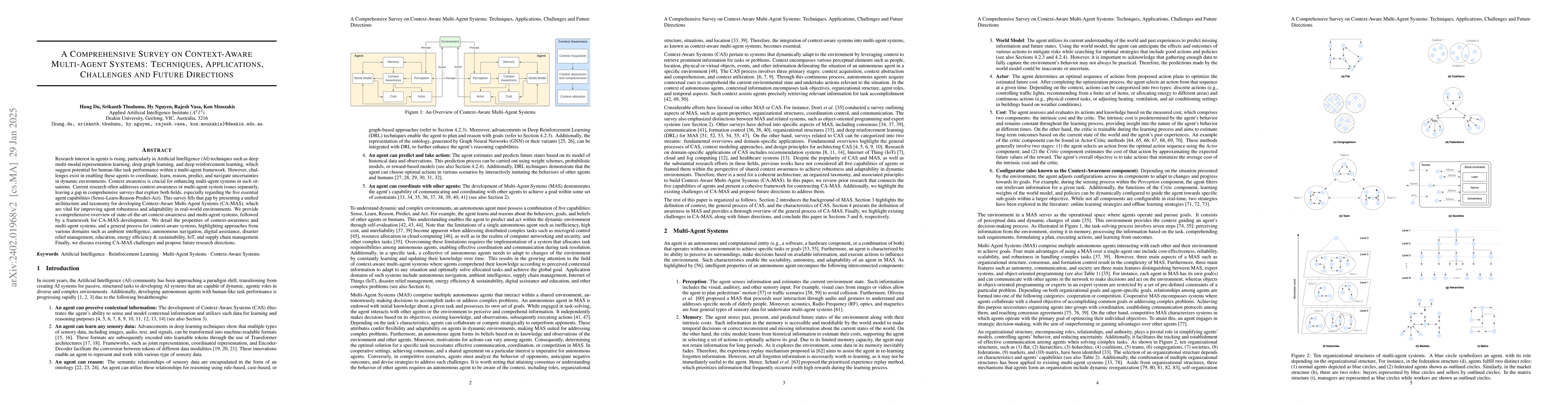 Thumbnail for A Survey on Context-Aware Multi-Agent Systems: Techniques, Challenges
  and Future Directions