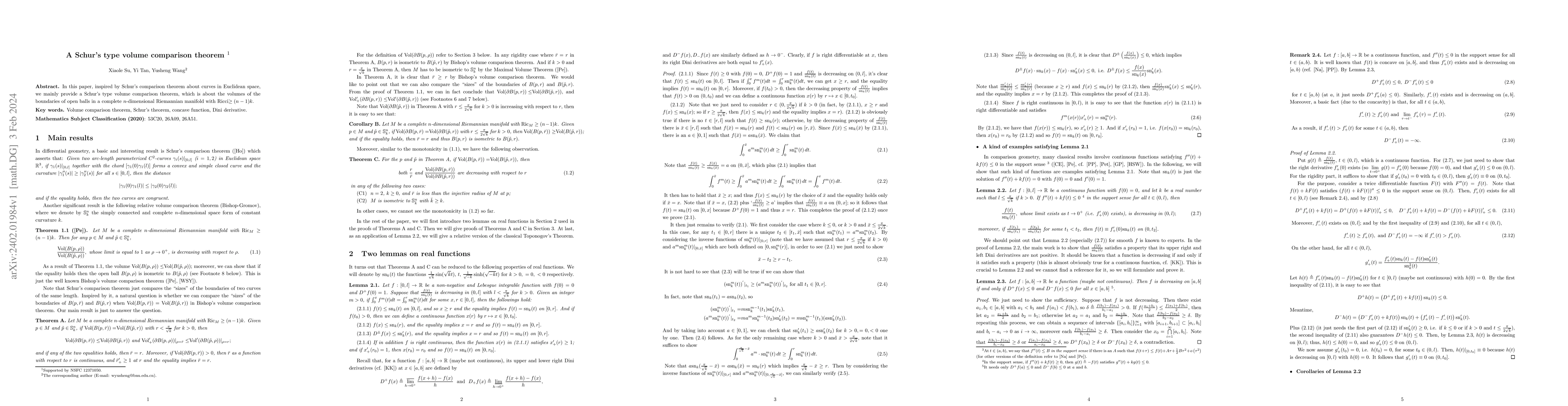 Thumbnail for A Schur's type volume comparison theorem