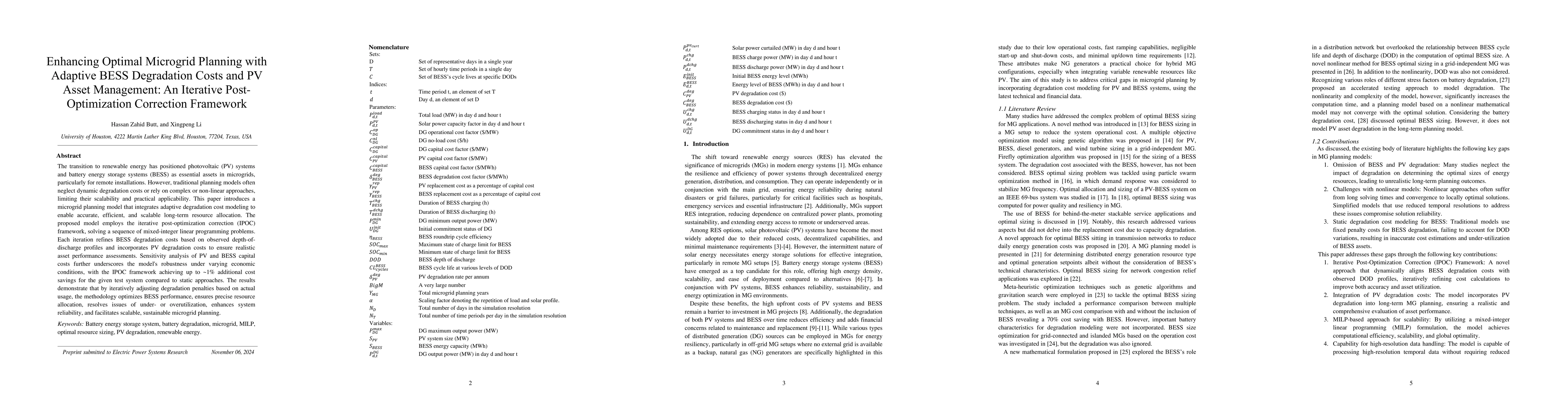 Thumbnail for Optimal Planning of PV and Battery Resources in Remote Microgrids
  Considering Degradation Costs: An Iterative Post-Optimization
  Correction-based Approach