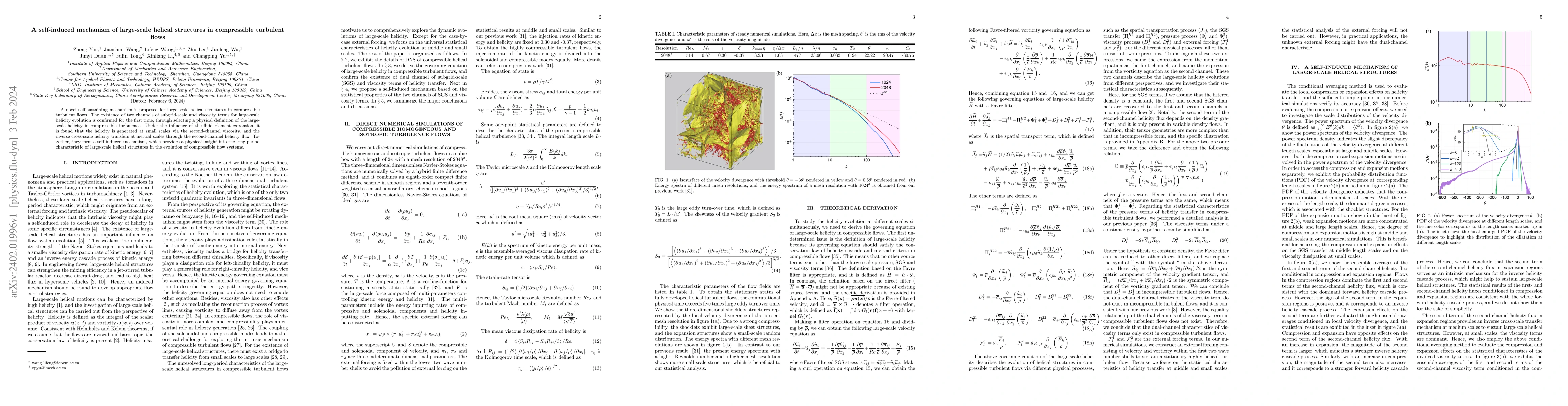 Thumbnail for A self-induced mechanism of large-scale helical structures in
  compressible turbulent flows