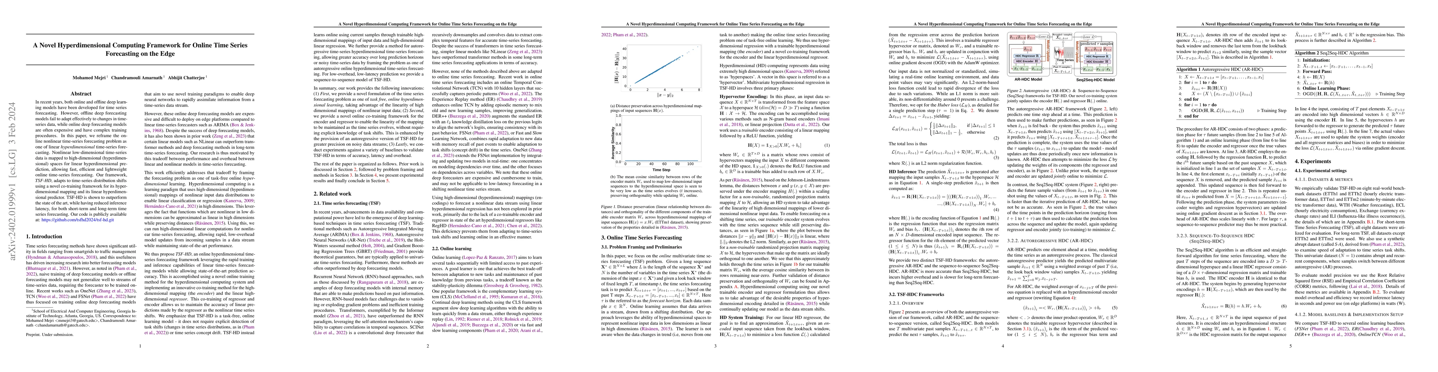 Thumbnail for A Novel Hyperdimensional Computing Framework for Online Time Series
  Forecasting on the Edge