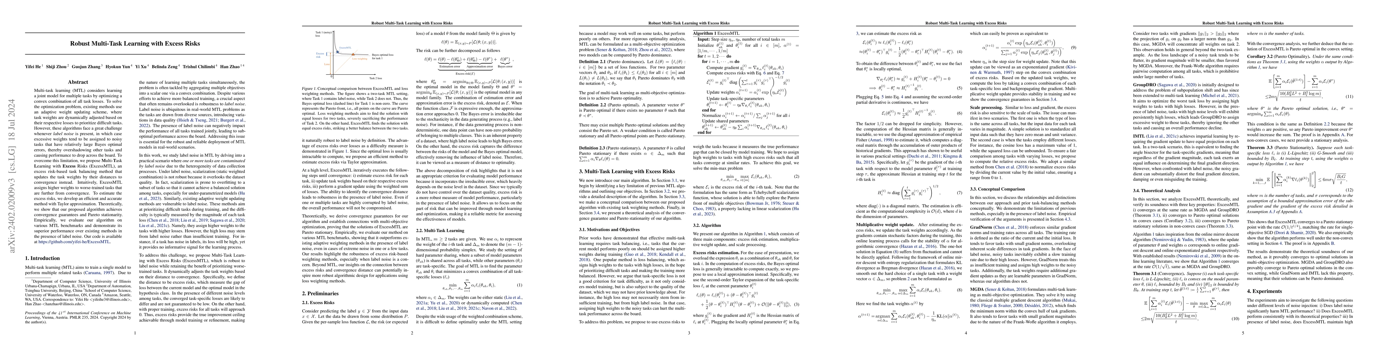 Thumbnail for Robust Multi-Task Learning with Excess Risks