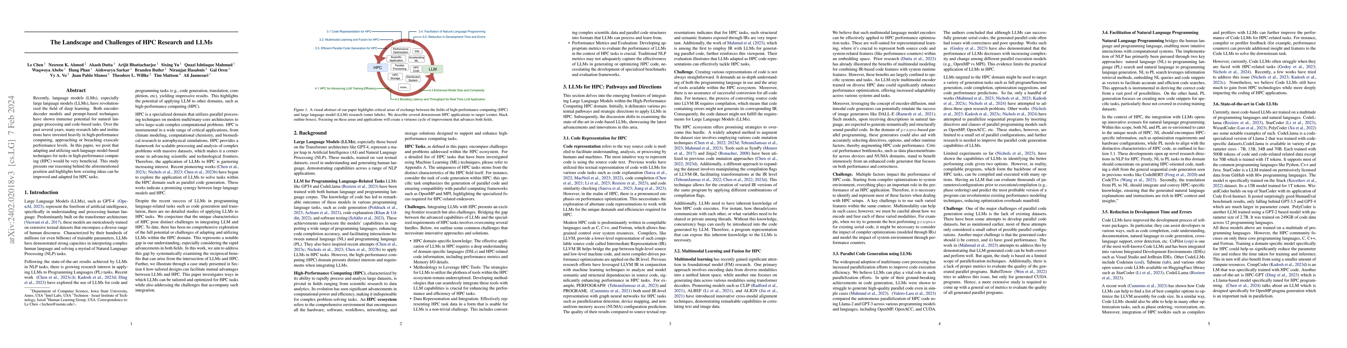 Thumbnail for The Landscape and Challenges of HPC Research and LLMs