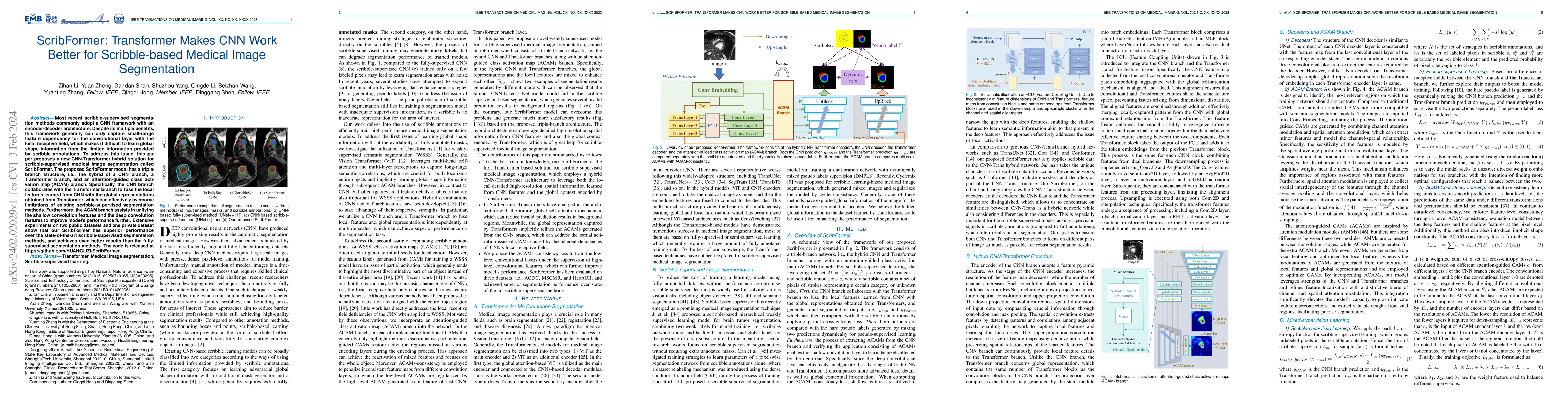 Thumbnail for ScribFormer: Transformer Makes CNN Work Better for Scribble-based
  Medical Image Segmentation