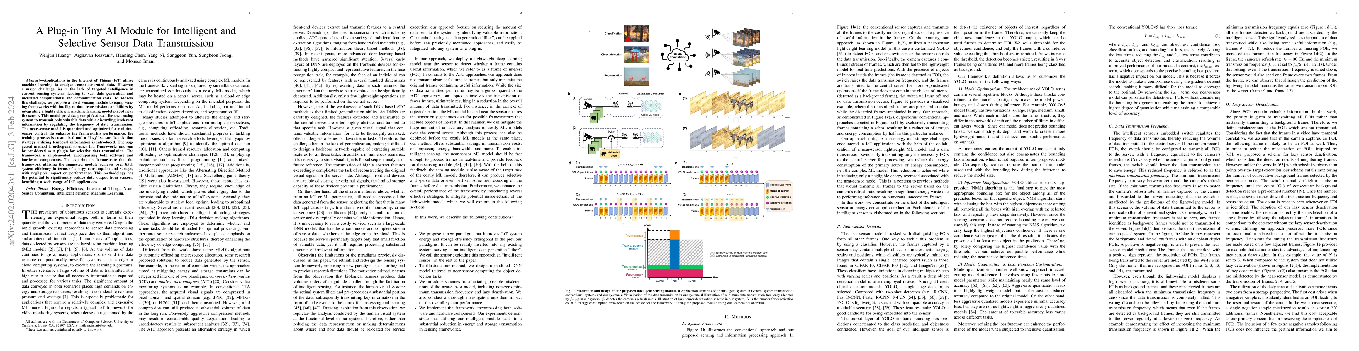 Thumbnail for A Plug-in Tiny AI Module for Intelligent and Selective Sensor Data
  Transmission