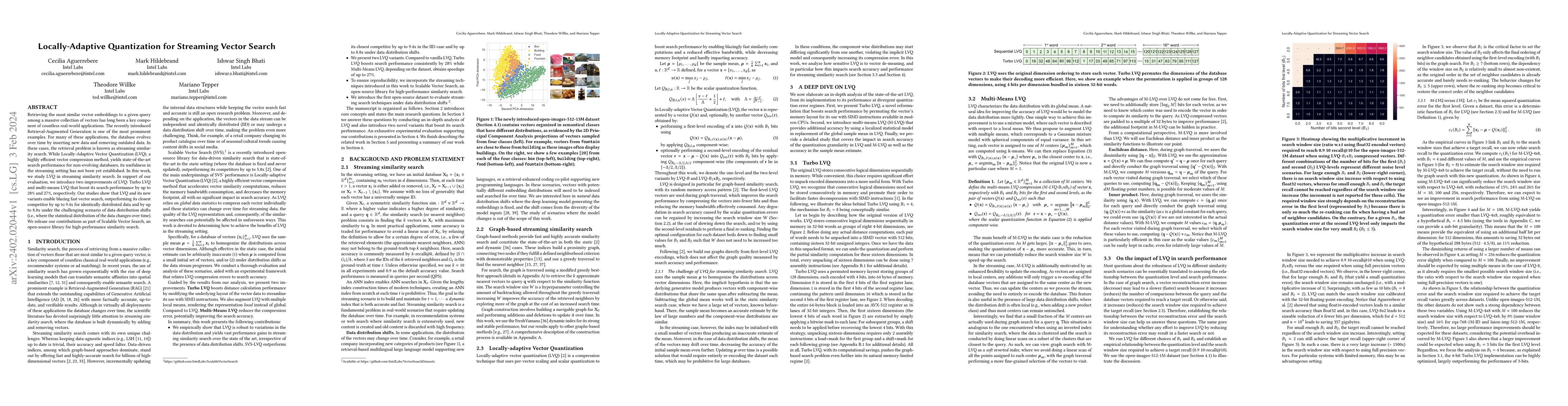 Thumbnail for Locally-Adaptive Quantization for Streaming Vector Search