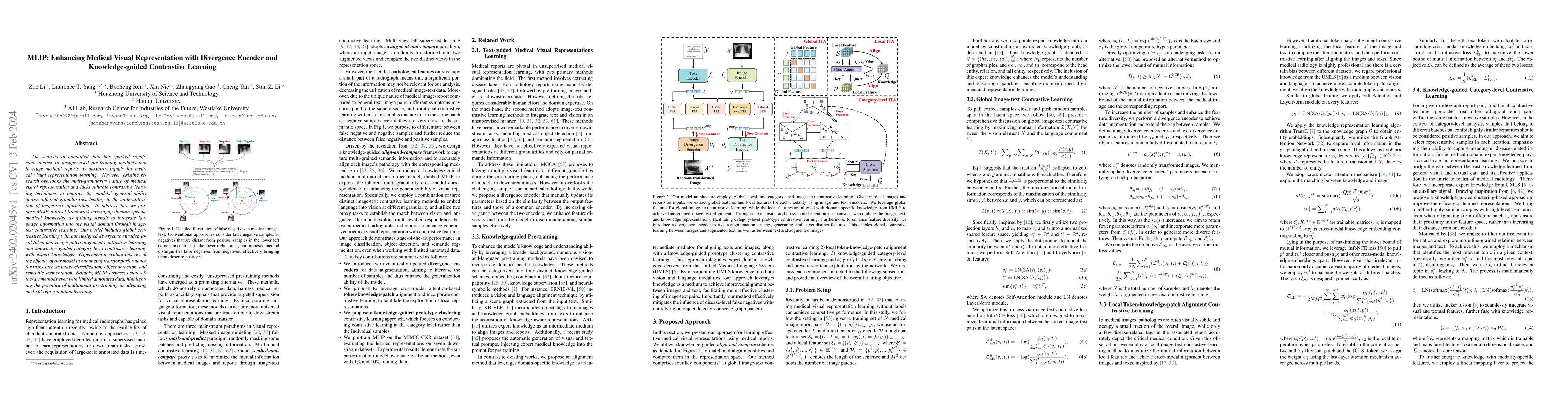 Thumbnail for MLIP: Enhancing Medical Visual Representation with Divergence Encoder
  and Knowledge-guided Contrastive Learning