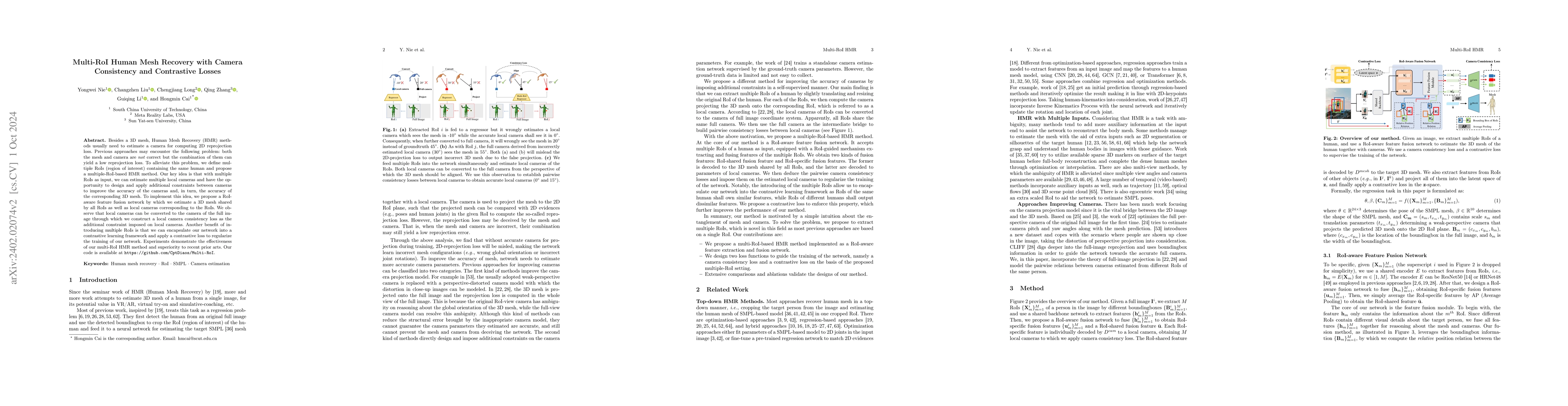 Thumbnail for Multiple-Crop Human Mesh Recovery with Contrastive Learning and Camera
  Consistency in A Single Image