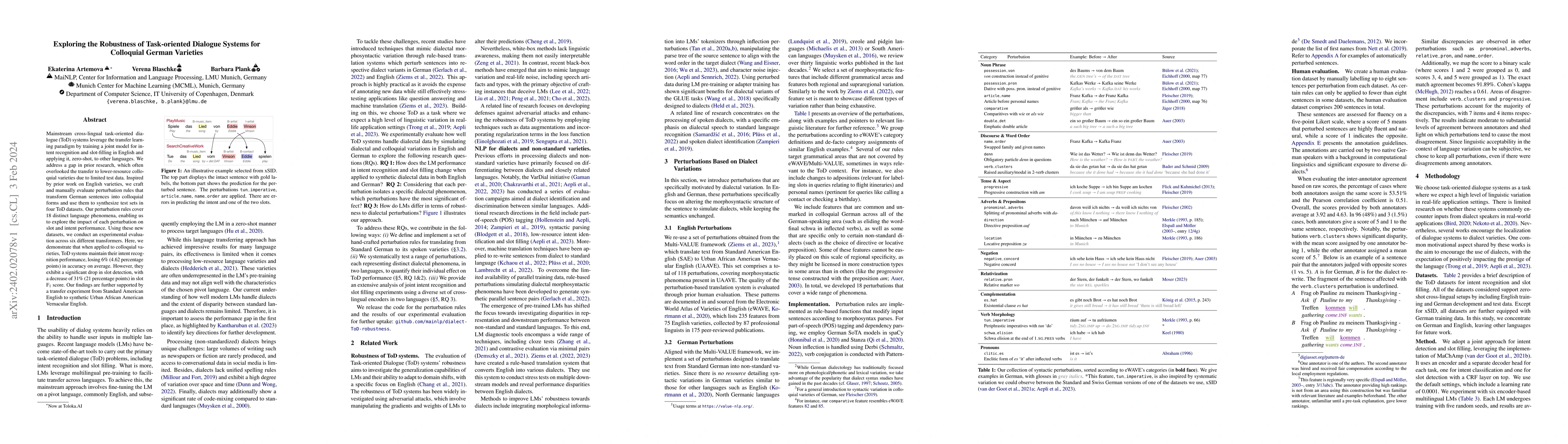 Thumbnail for Exploring the Robustness of Task-oriented Dialogue Systems for
  Colloquial German Varieties