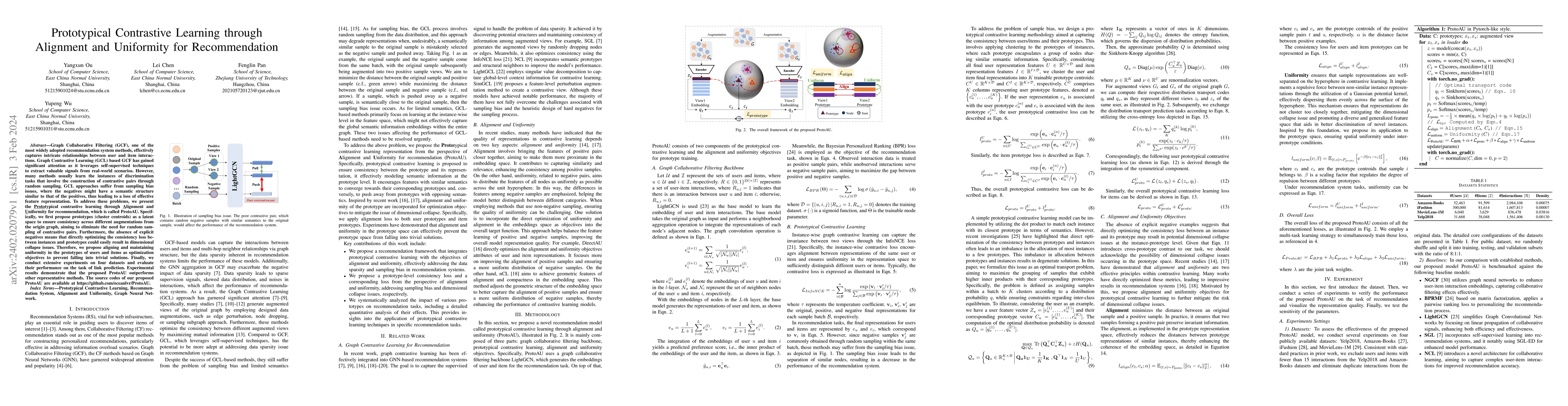 Thumbnail for Prototypical Contrastive Learning through Alignment and Uniformity for
  Recommendation