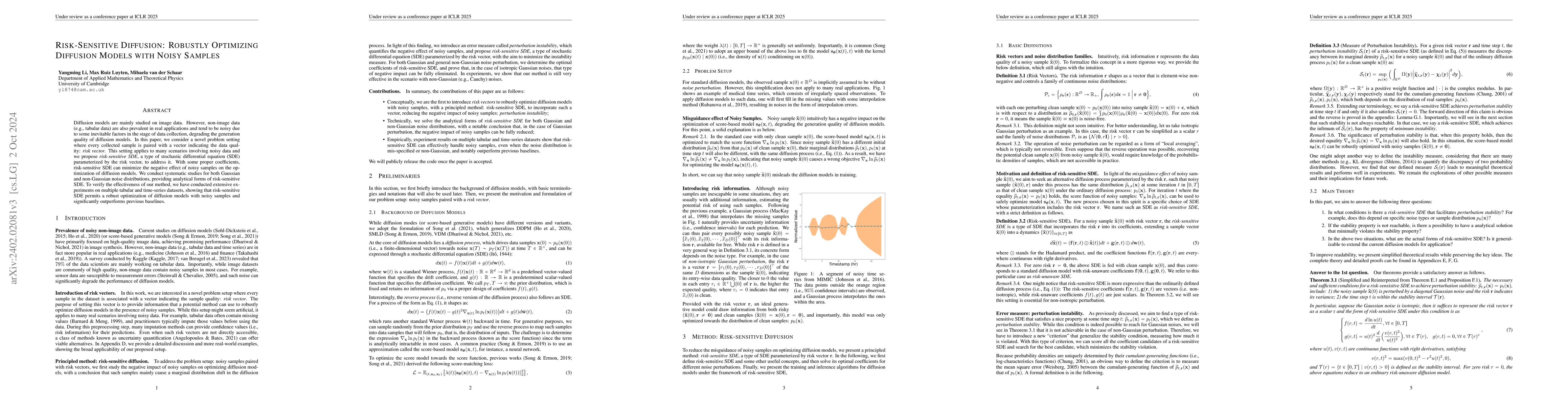 Thumbnail for Risk-Sensitive Diffusion for Perturbation-Robust Optimization