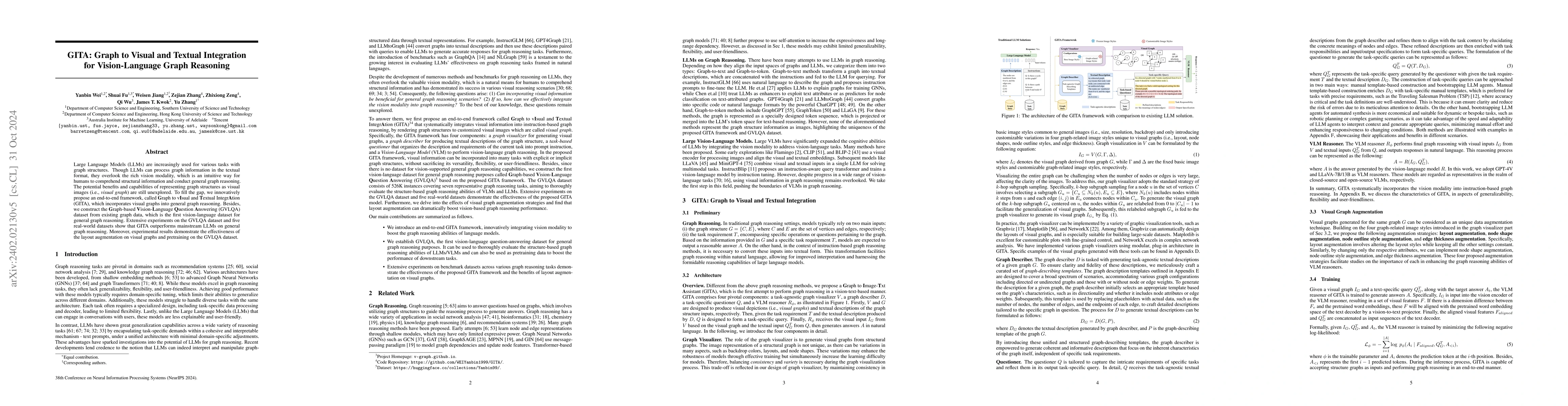 Thumbnail for GITA: Graph to Visual and Textual Integration for Vision-Language Graph
  Reasoning