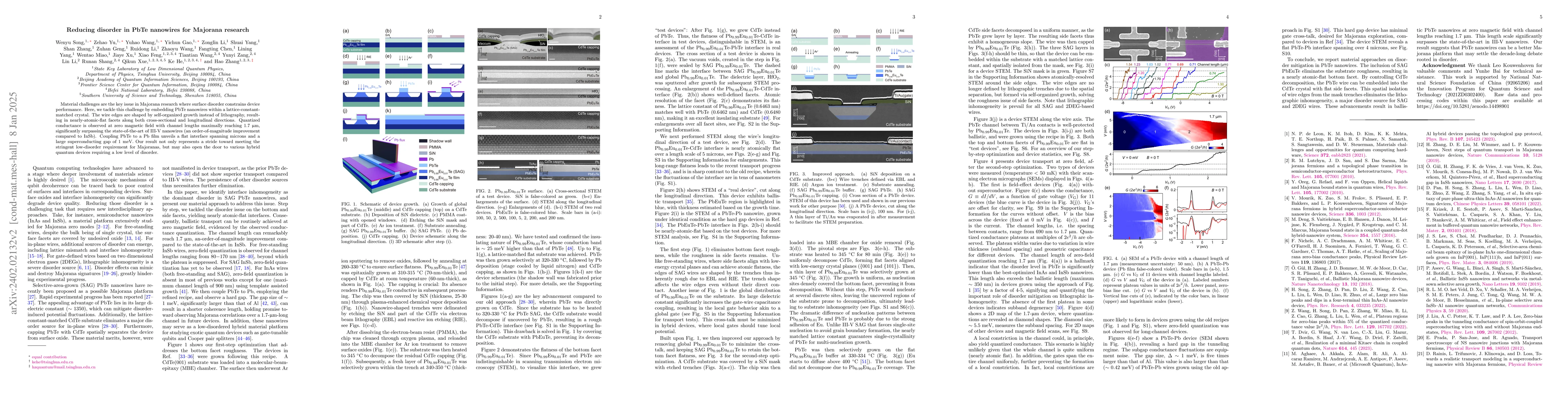 Thumbnail for Reducing disorder in PbTe nanowires for Majorana research