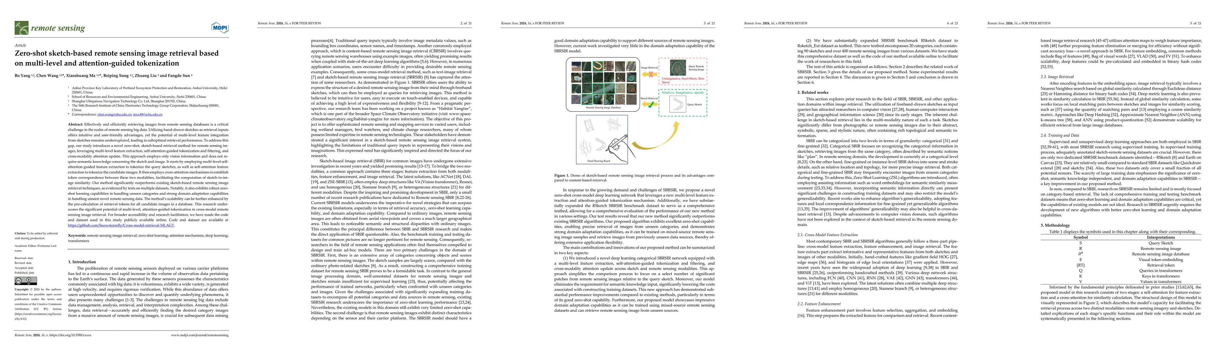 Thumbnail for Zero-shot sketch-based remote sensing image retrieval based on
  multi-level and attention-guided tokenization