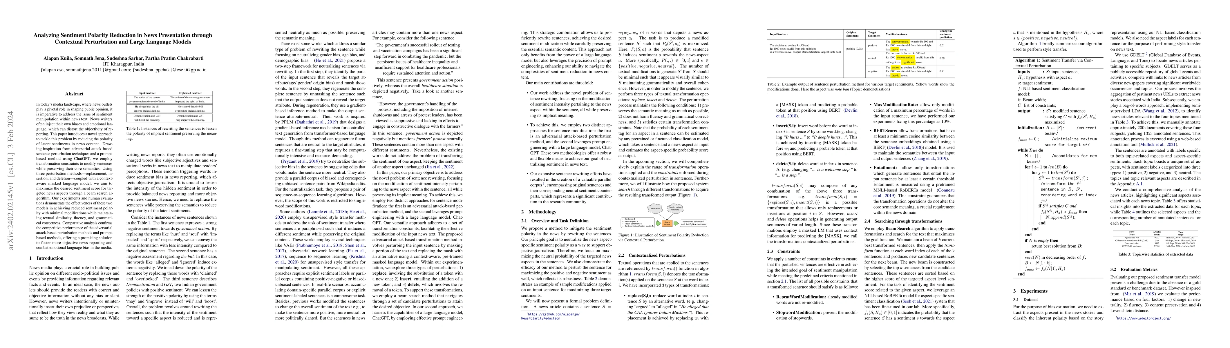 Thumbnail for Analyzing Sentiment Polarity Reduction in News Presentation through
  Contextual Perturbation and Large Language Models