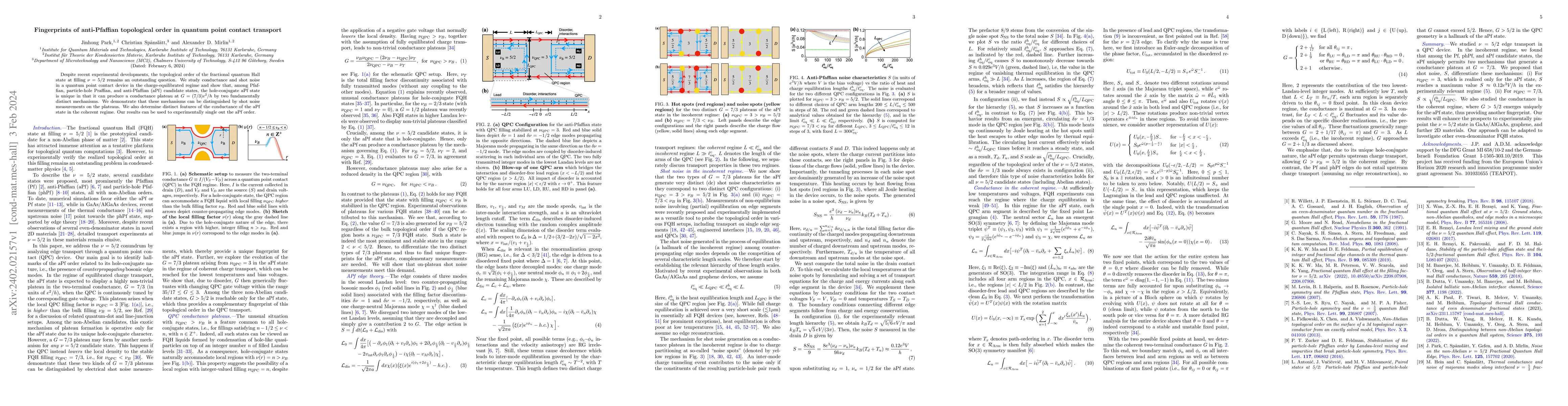 Thumbnail for Fingerprints of anti-Pfaffian topological order in quantum point contact
  transport