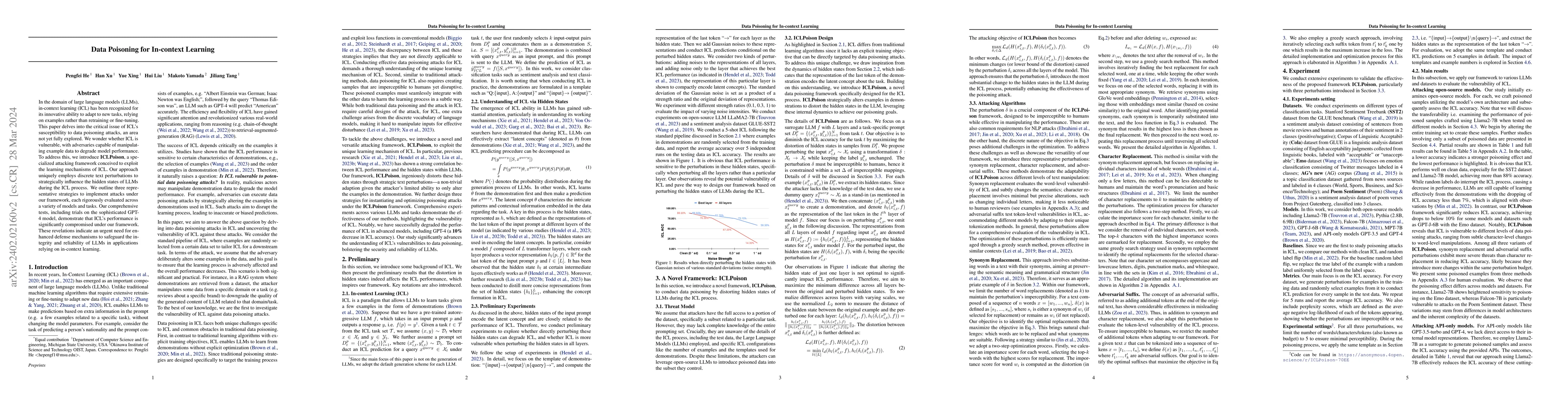 Thumbnail for Data Poisoning for In-context Learning