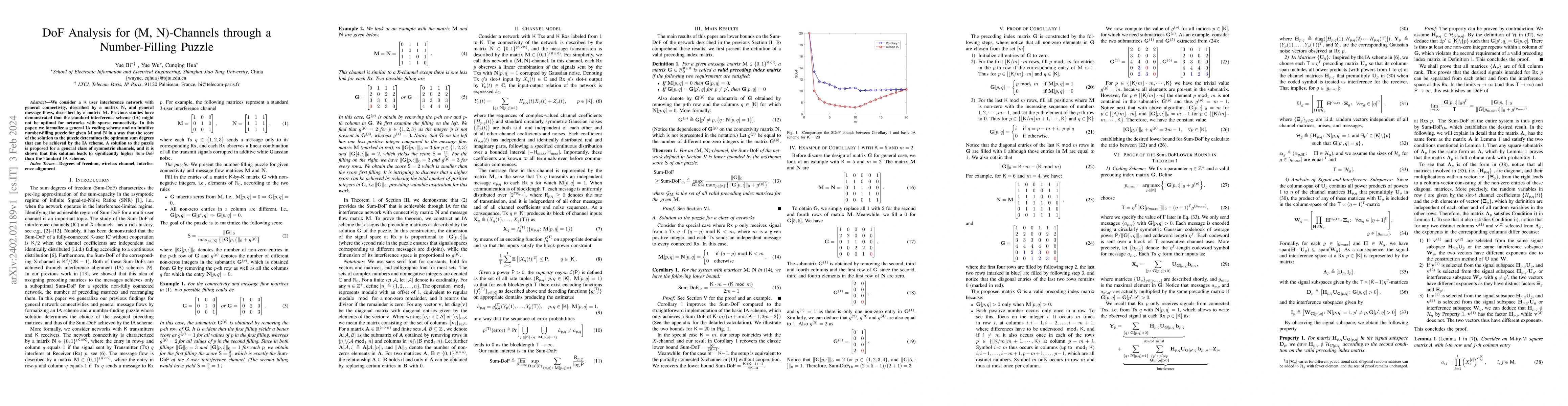Thumbnail for DoF Analysis for (M, N)-Channels through a Number-Filling Puzzle