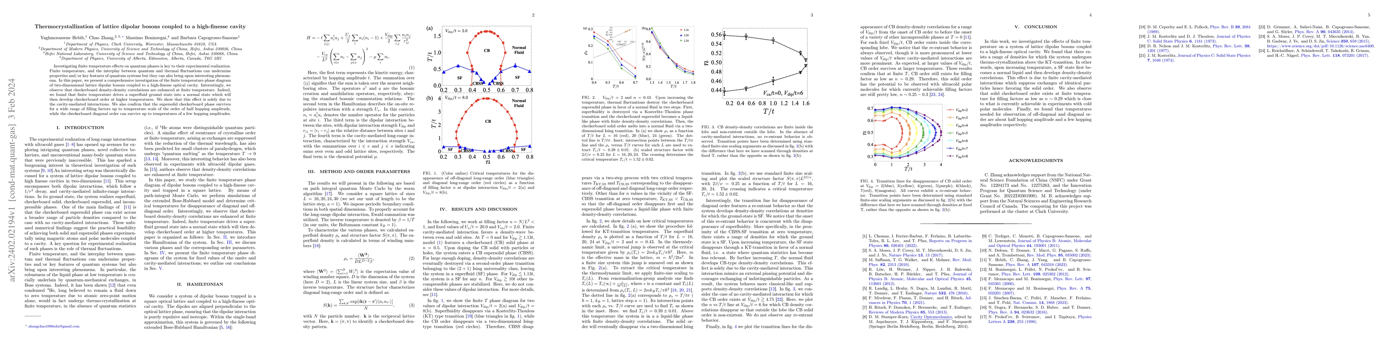 Thumbnail for Thermocrystallization of lattice dipolar bosons coupled to a
  high-finesse cavity