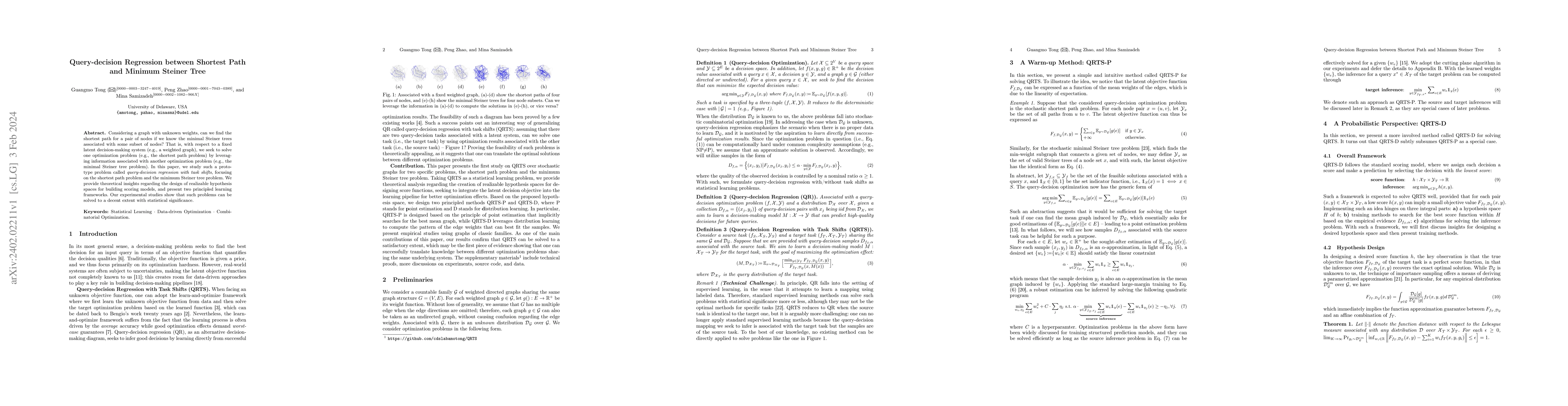 Thumbnail for Query-decision Regression between Shortest Path and Minimum Steiner Tree