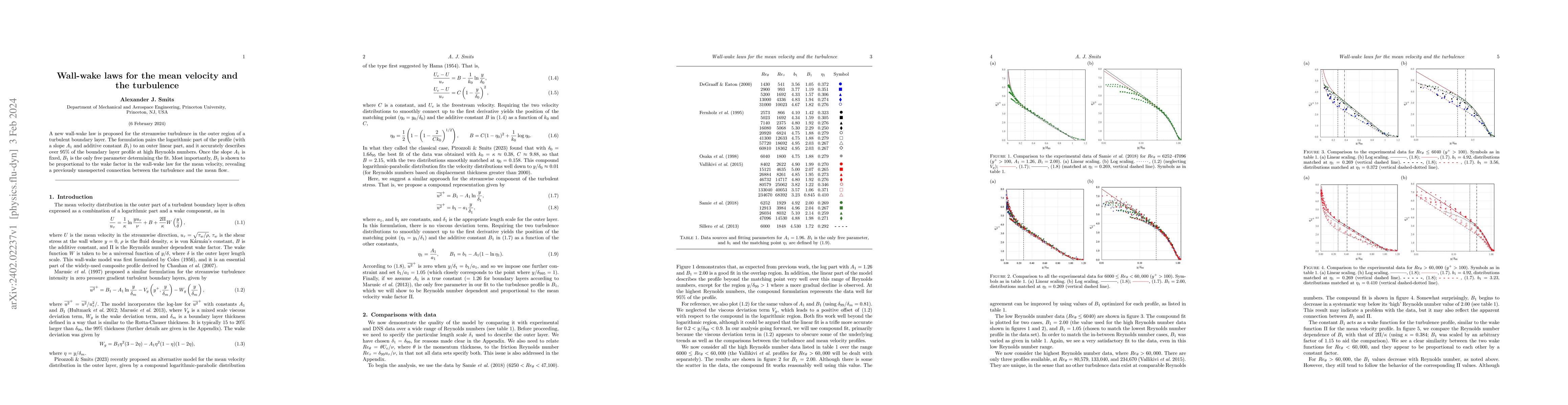Thumbnail for Wall-wake laws for the mean velocity and the turbulence