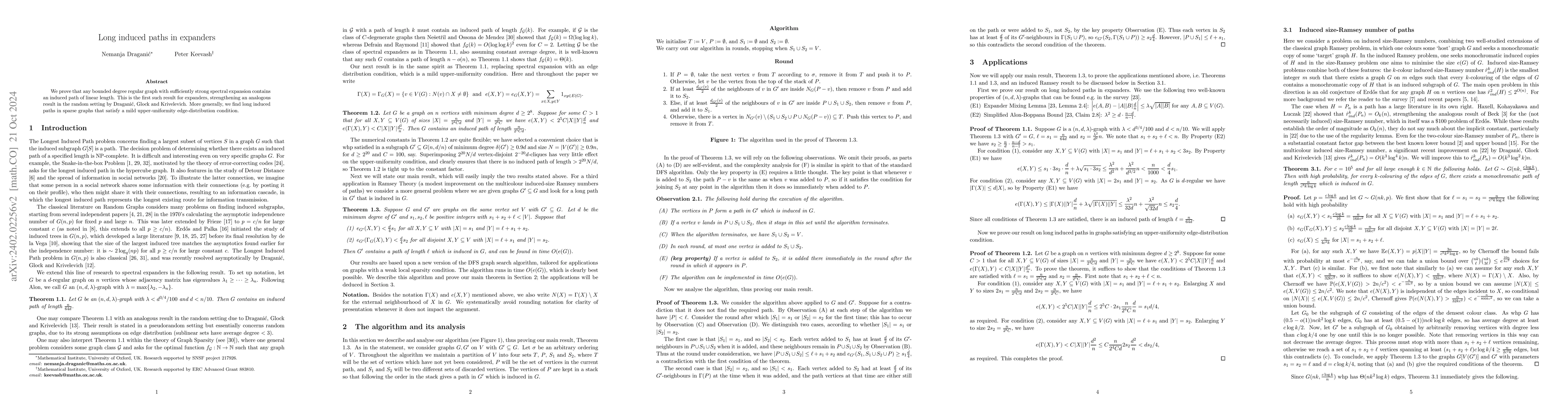 Thumbnail for Long induced paths in expanders