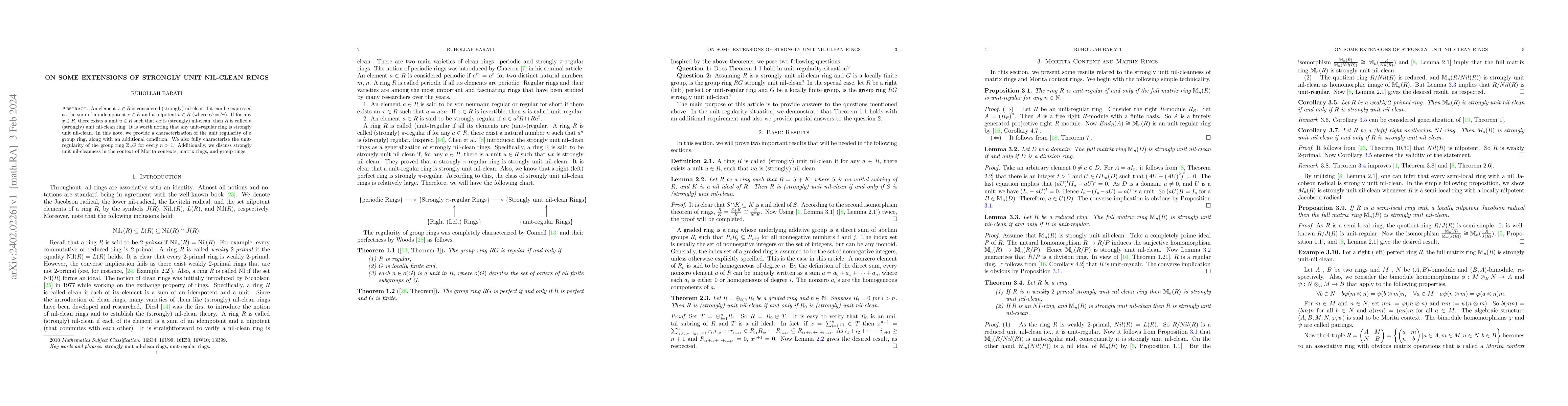 Thumbnail for On some extensions of strongly unit nil-clean rings