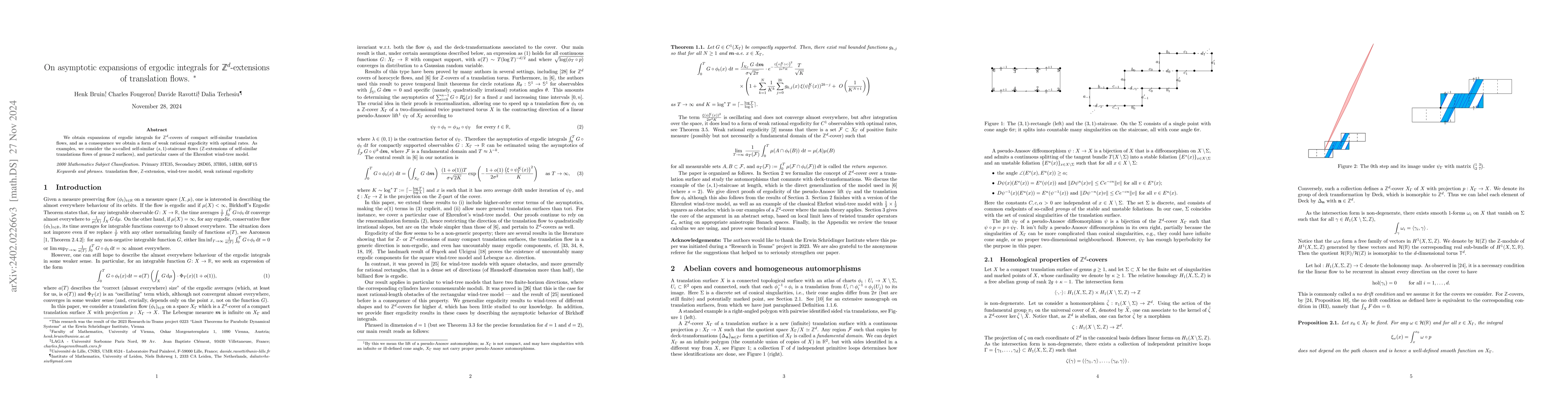 Thumbnail for On asymptotic expansions of ergodic integrals for $\Z^d$-extensions of
  translation flows