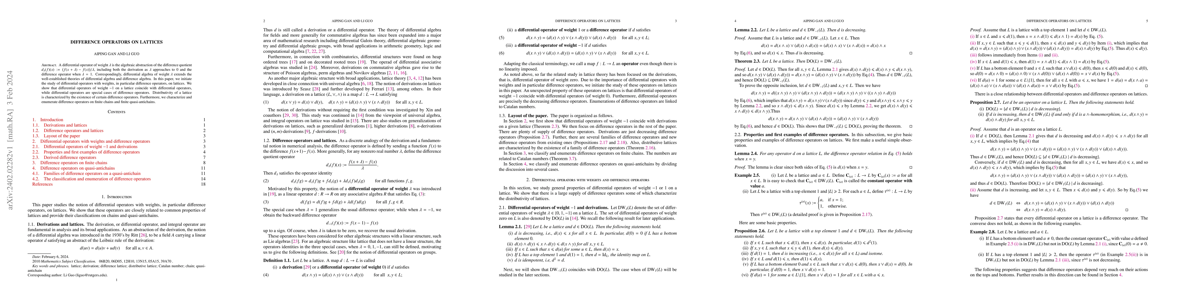 Thumbnail for Difference operators on lattices