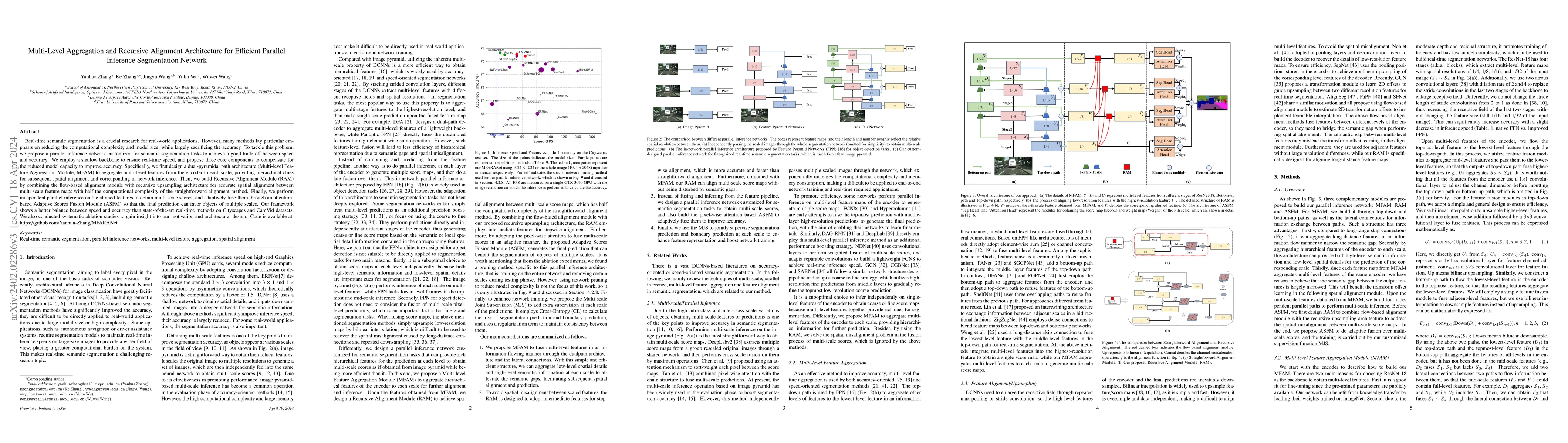 Thumbnail for Multi-Level Aggregation and Recursive Alignment Architecture for
  Efficient Parallel Inference Segmentation Network