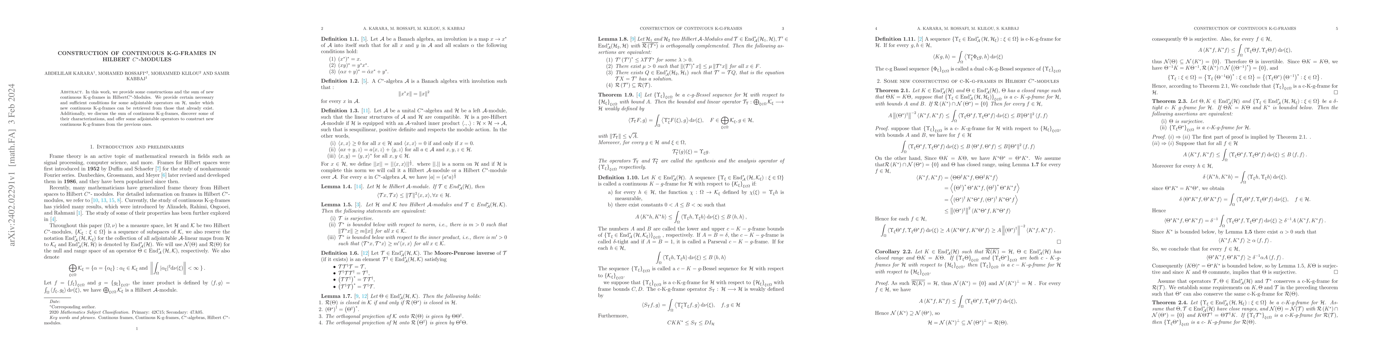 Thumbnail for Construction of continuous K-g-Frames in Hilbert $C^{\ast}$-Modules