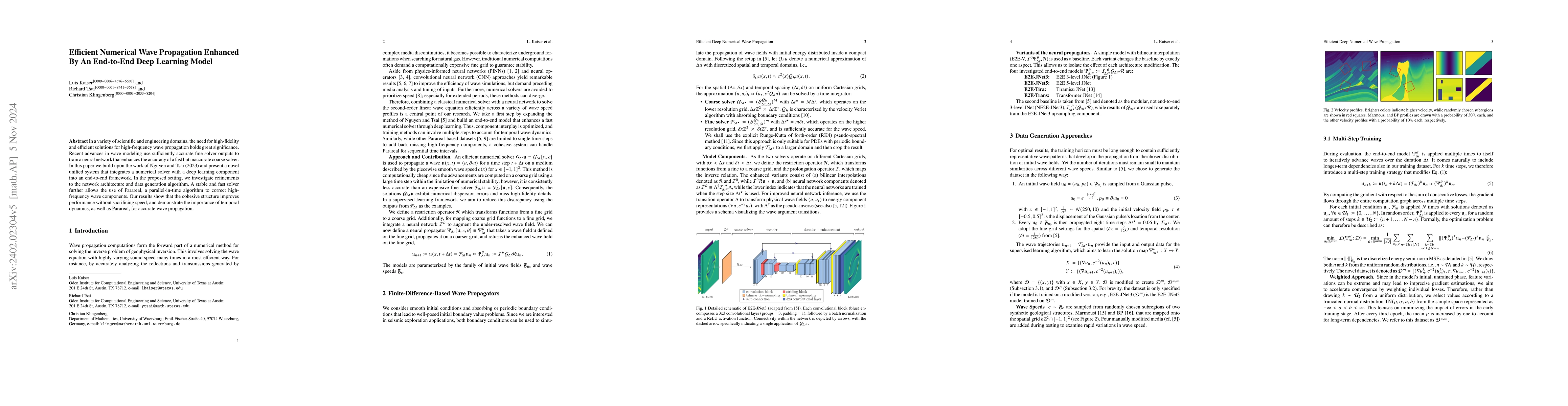 Thumbnail for Efficient Numerical Wave Propagation Enhanced By An End-to-End Deep
  Learning Model