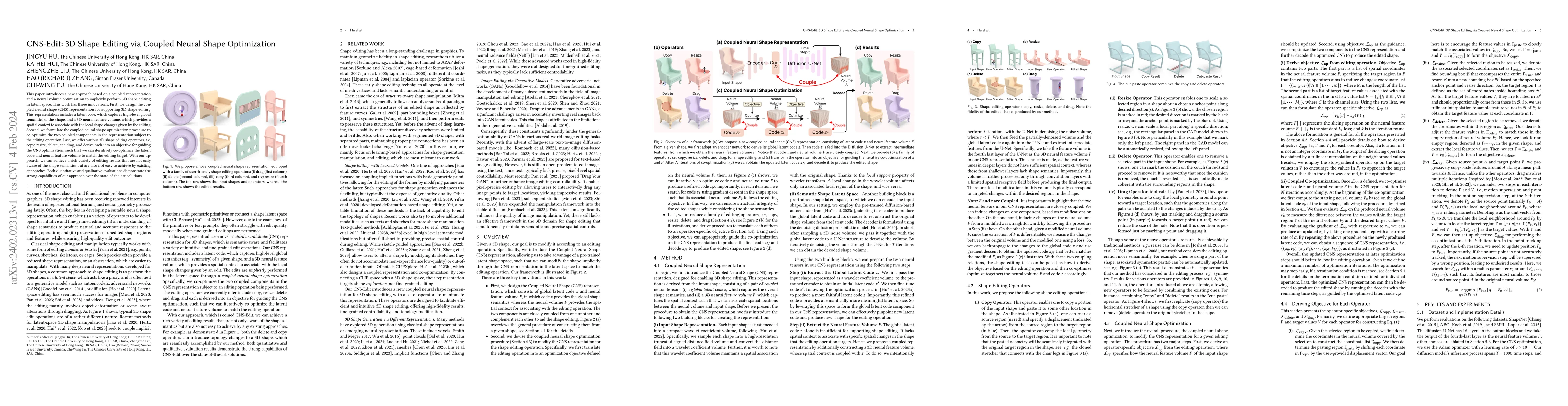 Thumbnail for CNS-Edit: 3D Shape Editing via Coupled Neural Shape Optimization