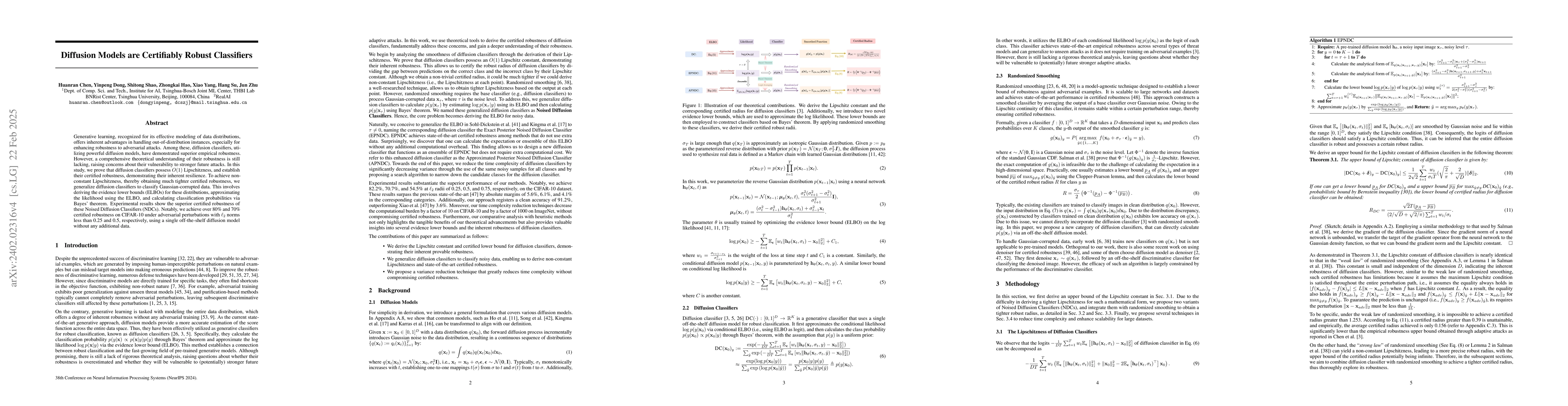 Thumbnail for Your Diffusion Model is Secretly a Certifiably Robust Classifier