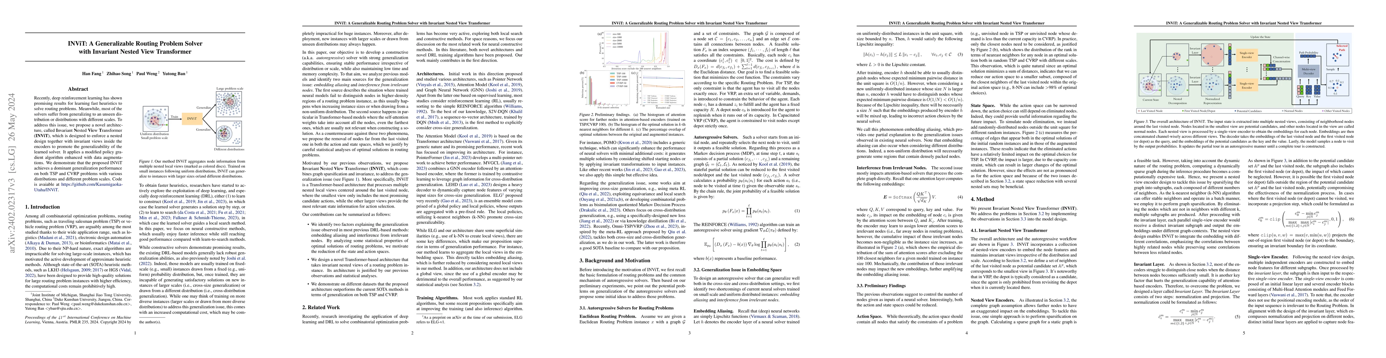 Thumbnail for INViT: A Generalizable Routing Problem Solver with Invariant Nested View
  Transformer