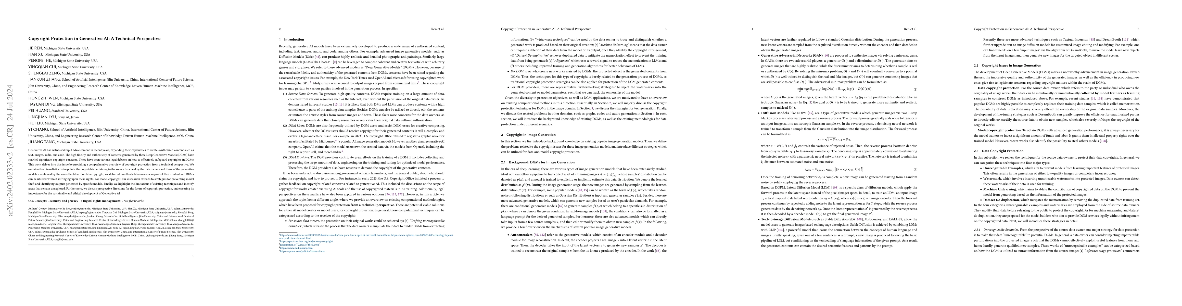Thumbnail for Copyright Protection in Generative AI: A Technical Perspective