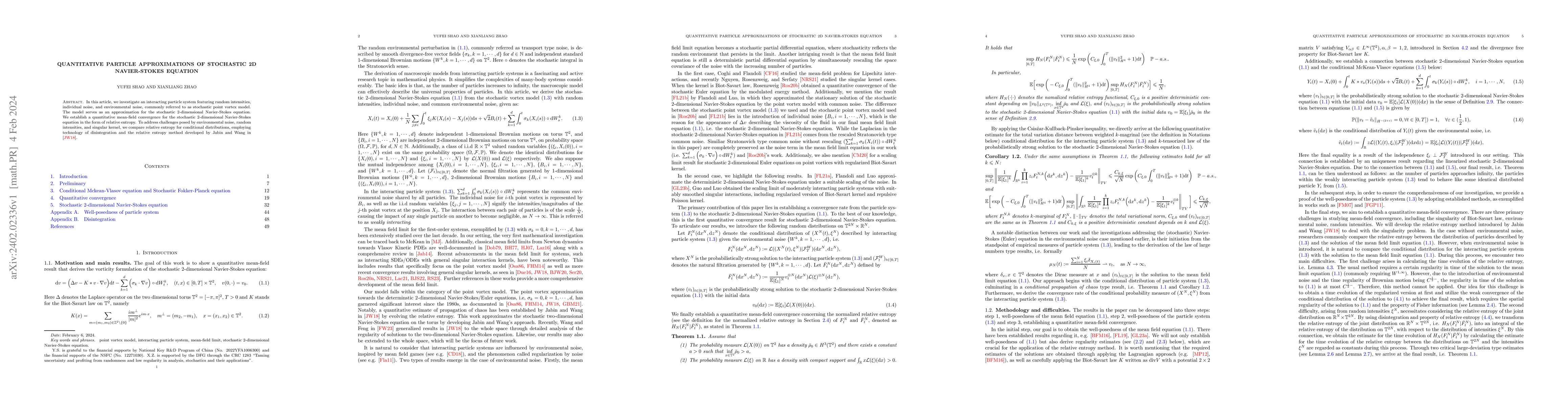 Thumbnail for Quantitative particle approximations of stochastic 2D Navier-Stokes
  equation