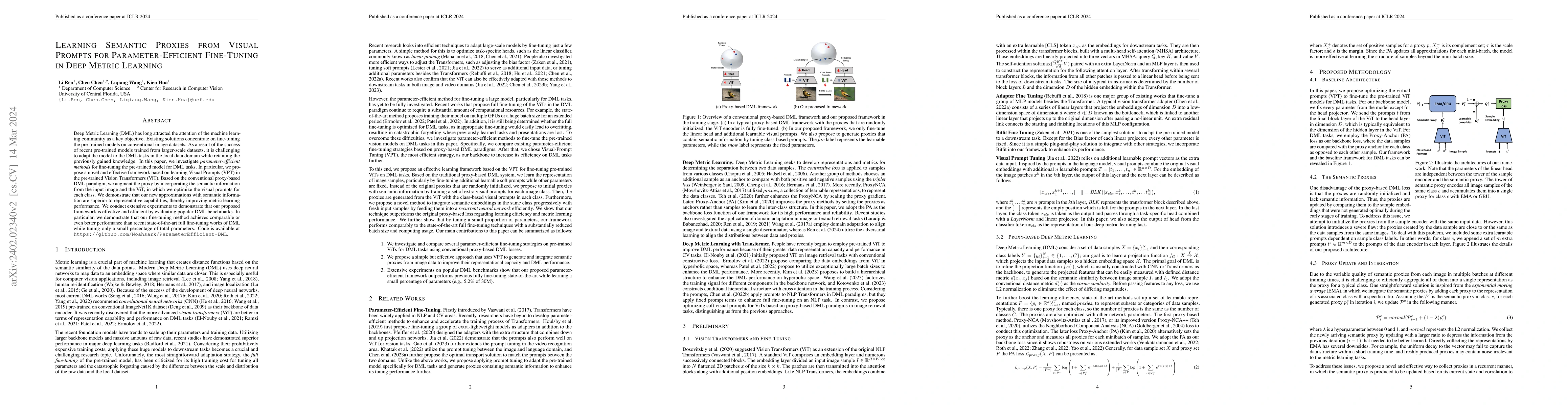 Thumbnail for Learning Semantic Proxies from Visual Prompts for Parameter-Efficient
  Fine-Tuning in Deep Metric Learning