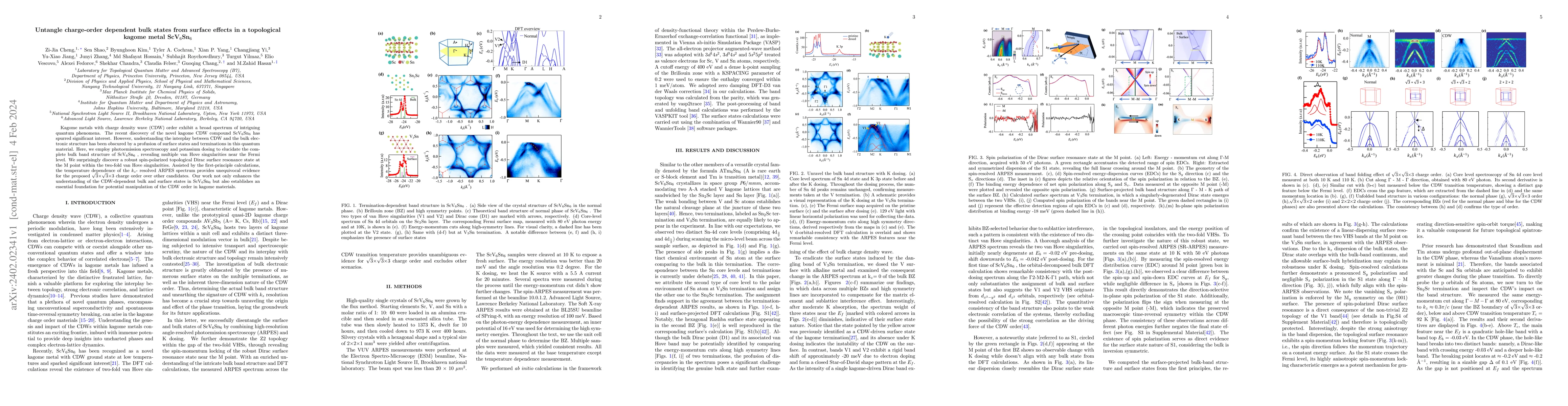 Thumbnail for Untangle charge-order dependent bulk states from surface effects in a
  topological kagome metal ScV$_6$Sn$_6$