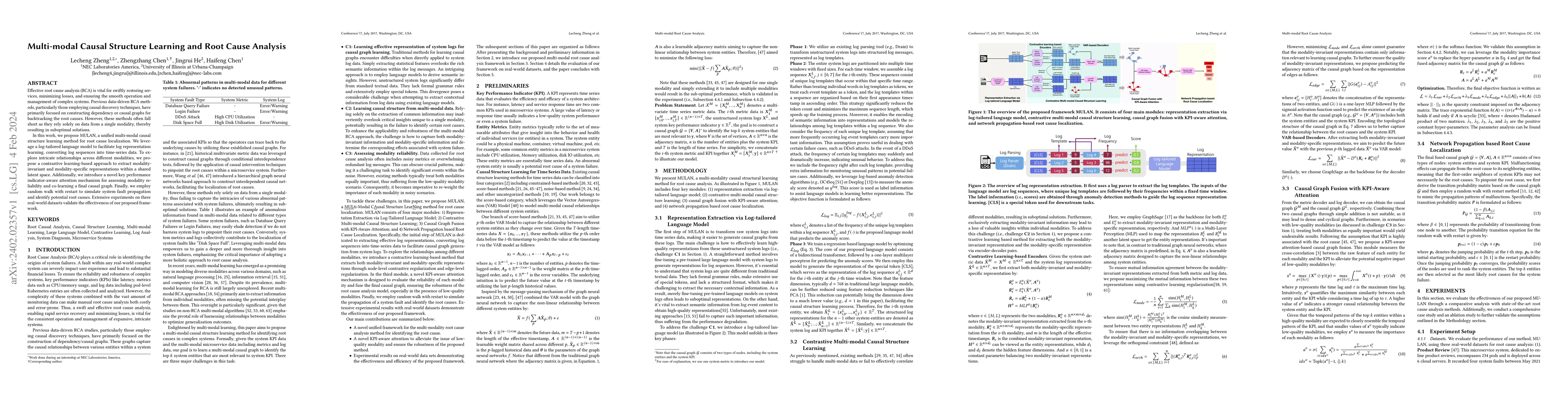 Thumbnail for Multi-modal Causal Structure Learning and Root Cause Analysis