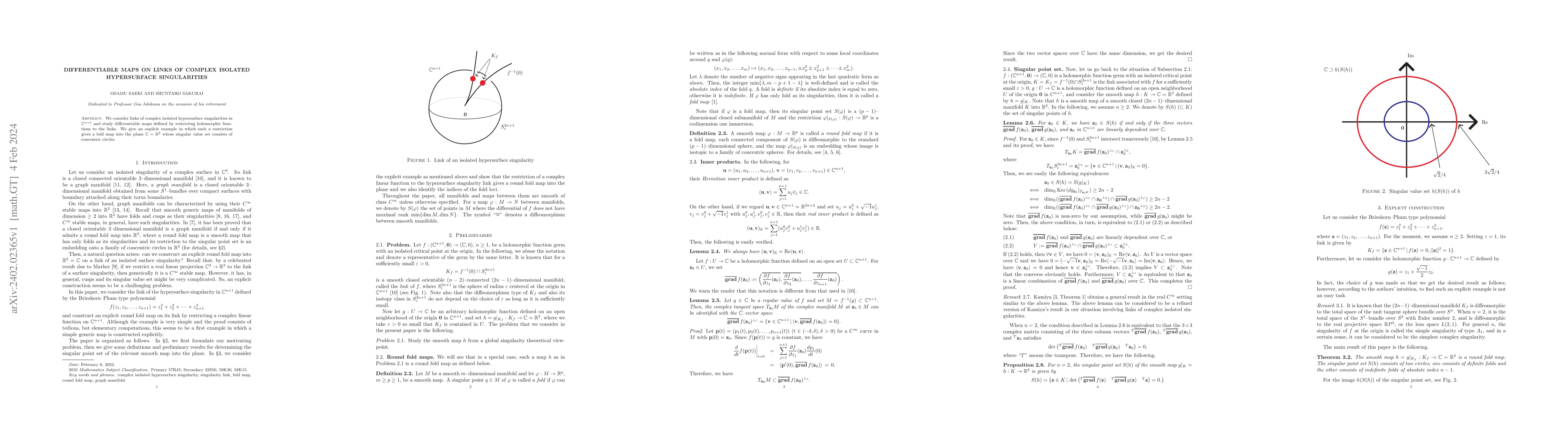 Thumbnail for Differentiable maps on links of complex isolated hypersurface
  singularities