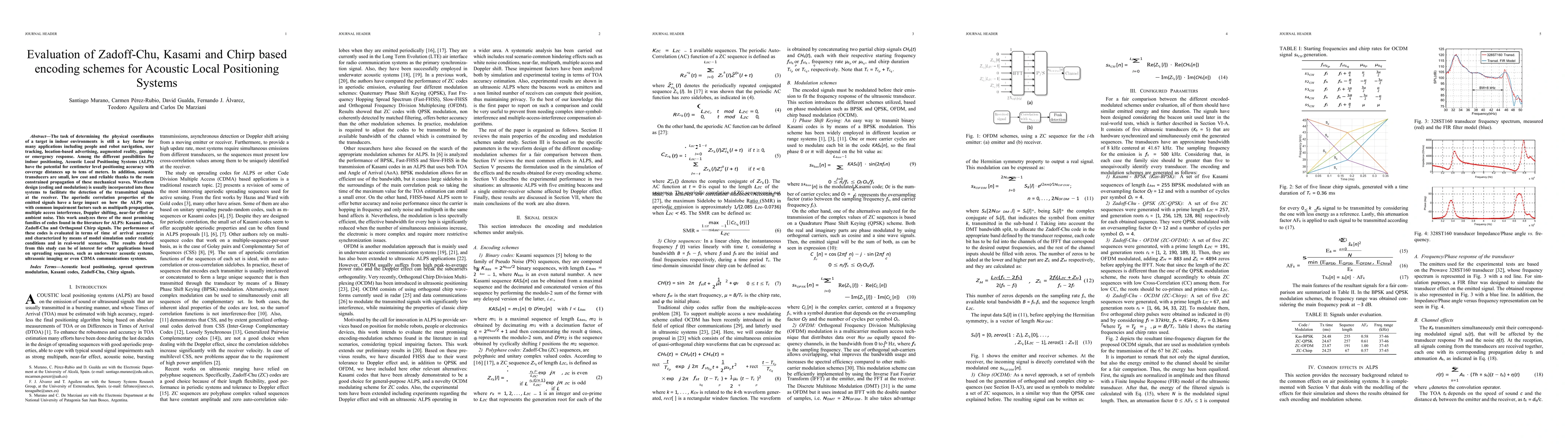 Thumbnail for Evaluation of Zadoff-Chu, Kasami and Chirp based encoding schemes for
  Acoustic Local Positioning Systems