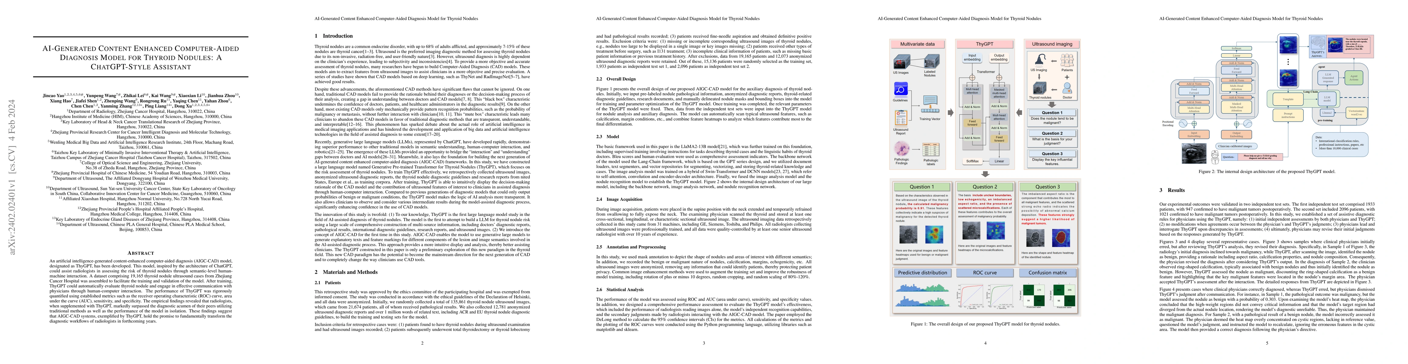 Thumbnail for AI-Generated Content Enhanced Computer-Aided Diagnosis Model for Thyroid
  Nodules: A ChatGPT-Style Assistant