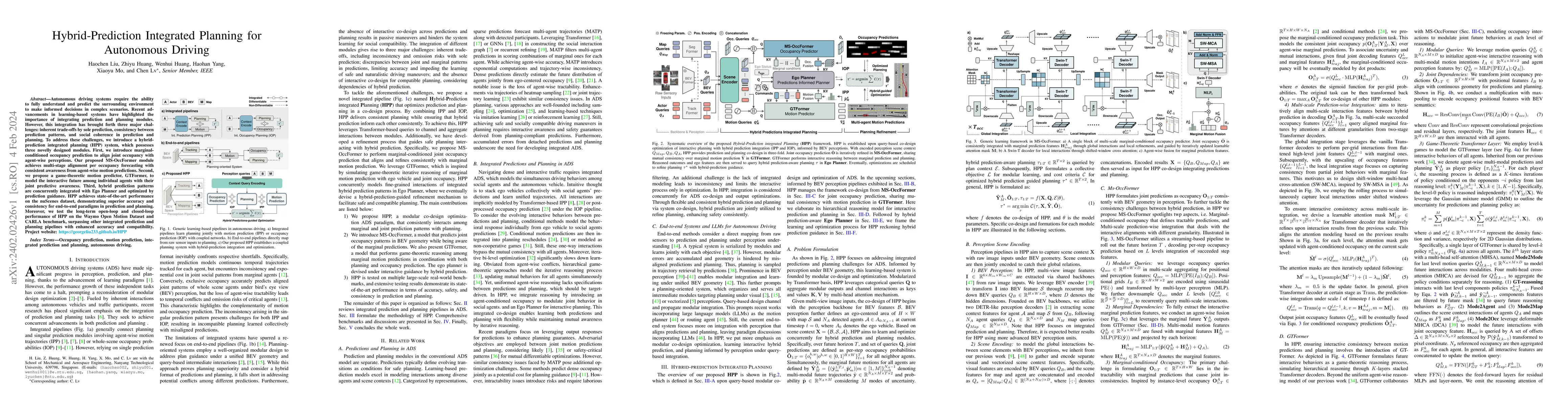 Thumbnail for Hybrid-Prediction Integrated Planning for Autonomous Driving