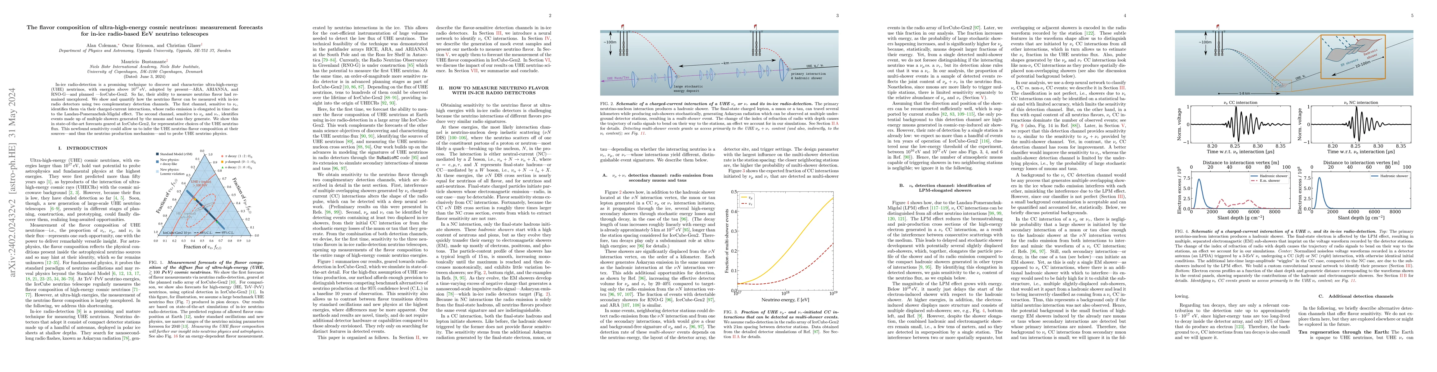 Thumbnail for The flavor composition of ultra-high-energy cosmic neutrinos:
  measurement forecasts for in-ice radio-based EeV neutrino telescopes