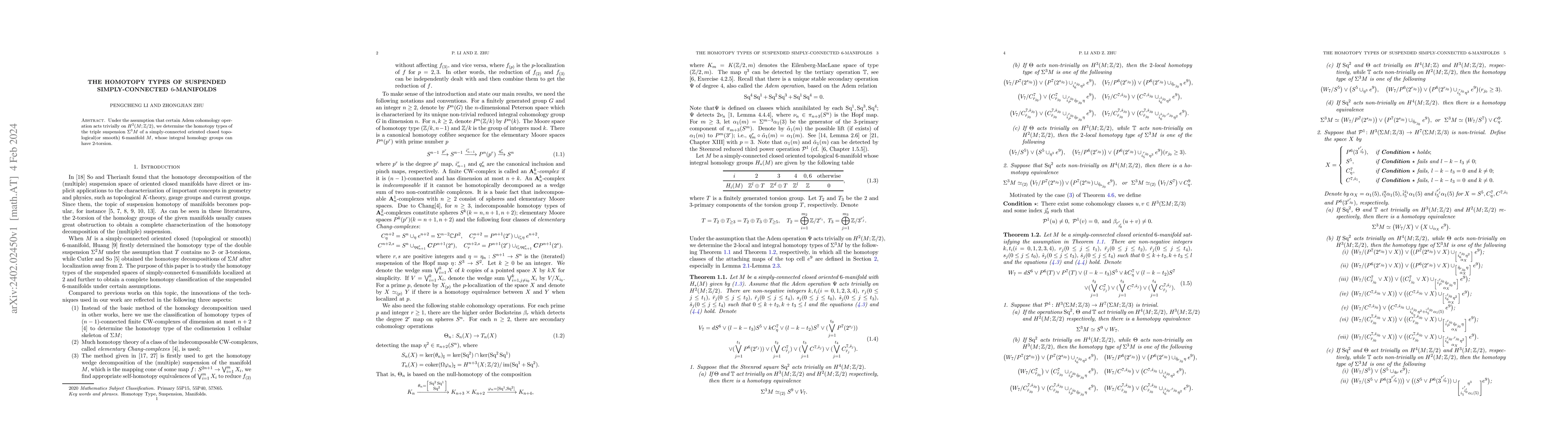 Thumbnail for The Homotopy Types of Suspended Simply-connected $6$-manifolds