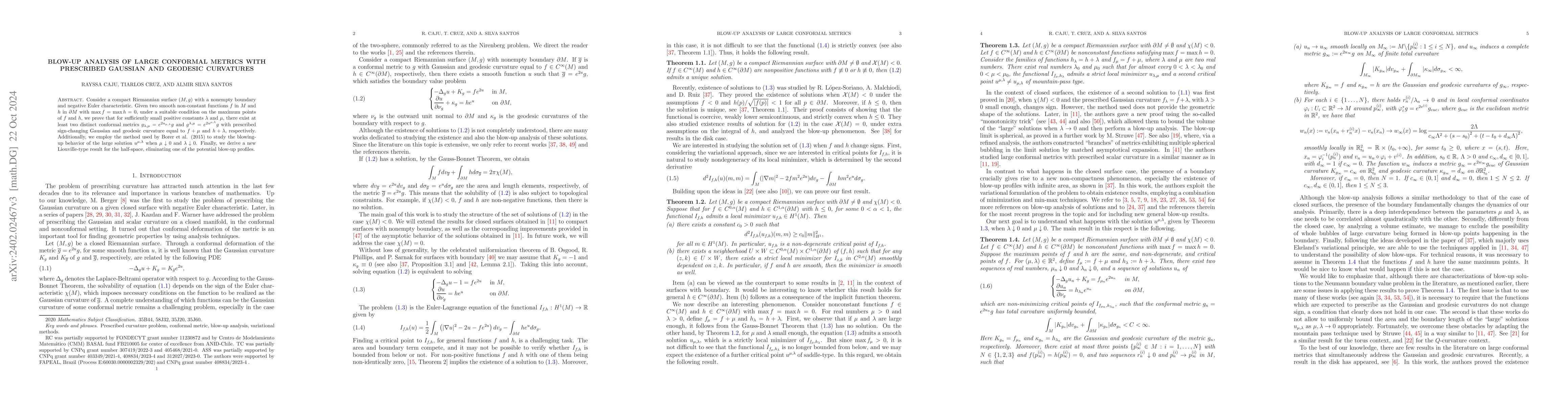 Thumbnail for Blow-up analysis of Large conformal metrics with prescribed Gaussian and
  geodesic curvatures