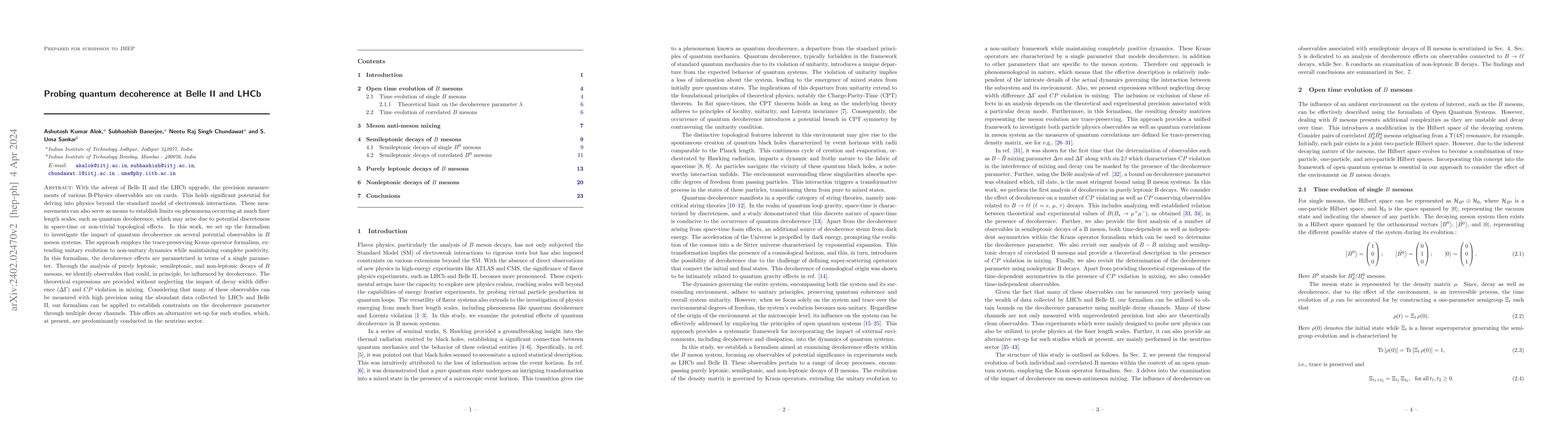 Thumbnail for Probing quantum decoherence at Belle II and LHCb